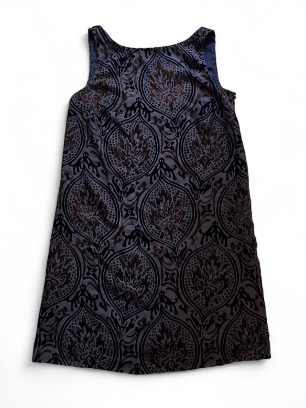LOFT size XS mini Navy and Black Patterned Sleeveless Dress